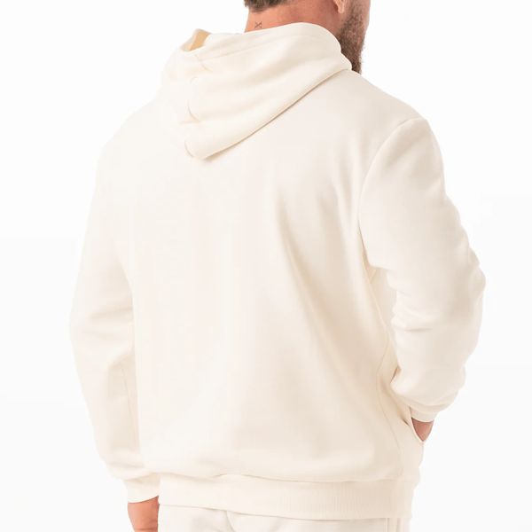 Luxe fleece beige jumper with hoodie