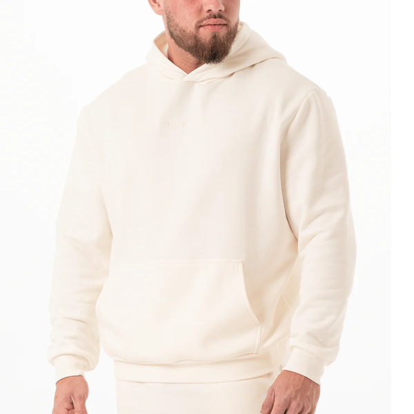 Luxe fleece beige jumper with hoodie