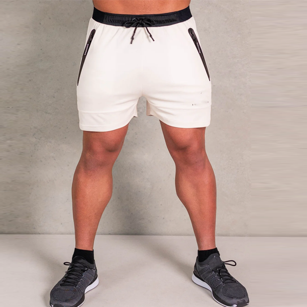 Waterproof zip pockets shorts in beige