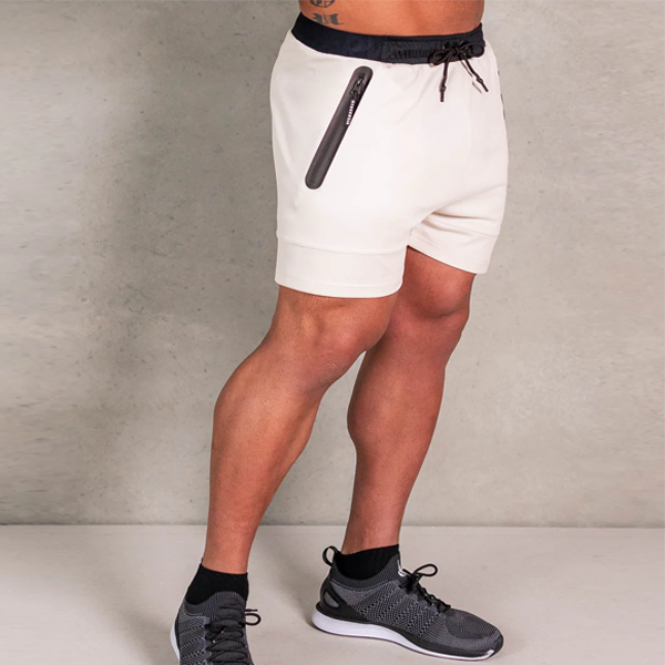 Waterproof zip pockets shorts in beige