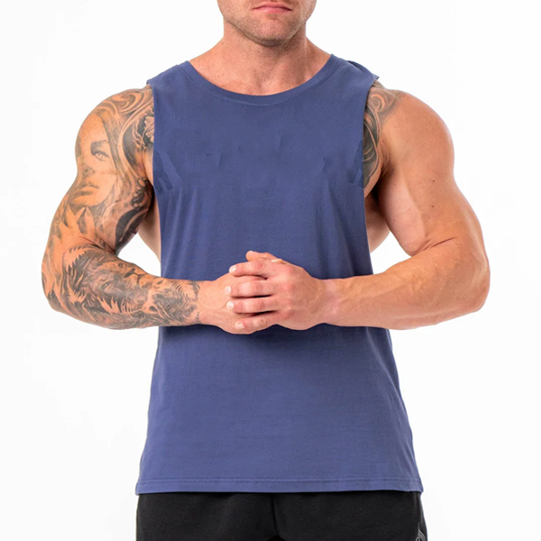 95%cotton 5%spandex mens air-flex drop arm tank top